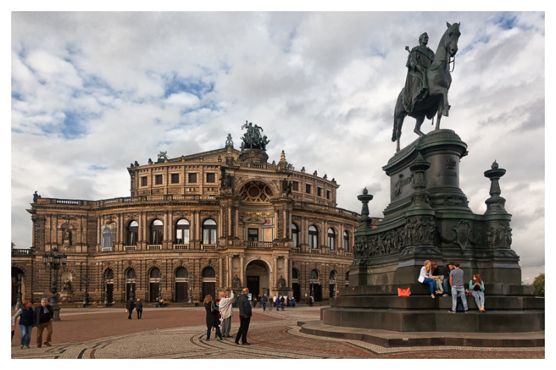 Dresden Semper Opera House & King John Statue