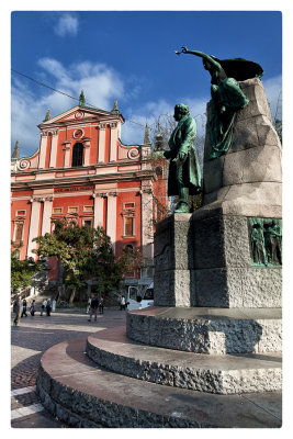 Ljubljana Preseren monument & Franciskan church