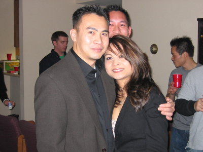 Happy couple with red faced peeper