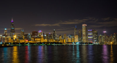Chicago Night Skyline No 7