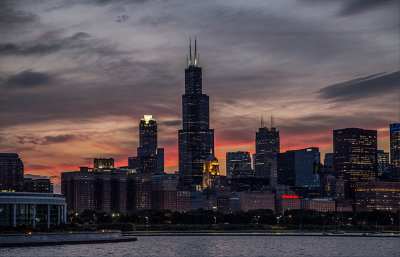 Chicago Skyline after Sunset No.4