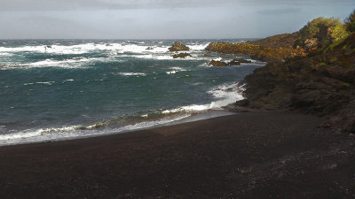 The Black Beach at the end of the airstrip