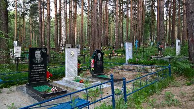 A graveyard in the forest