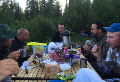Dinner (or breakfast?) at the Ural base camp