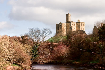 Warkworth Castle from the  Coquet