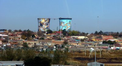 Cooling Towers from Decommissioned Power Plant are Landmarks in SOWETO