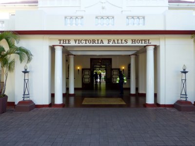 Checking into Victoria Falls Hotel (built in 1904)