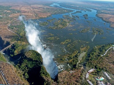 The Upper Zambezi River Flowing over Victoria Falls