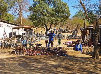 Shopping at the Victoria Falls Craft Market