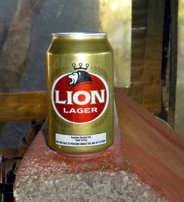 Having a Lion Beer after the Walk