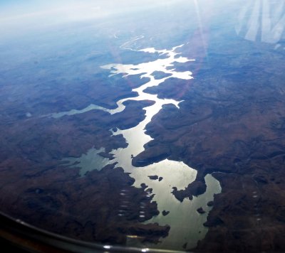 Flying over the Orange River, South Africa
