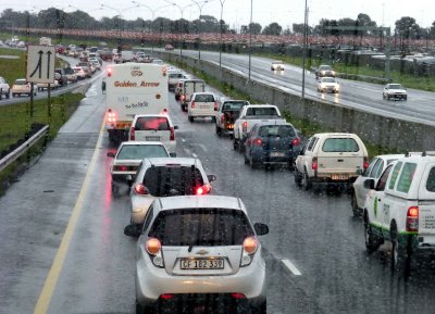Sitting in Cape Town Traffic in the Rain
