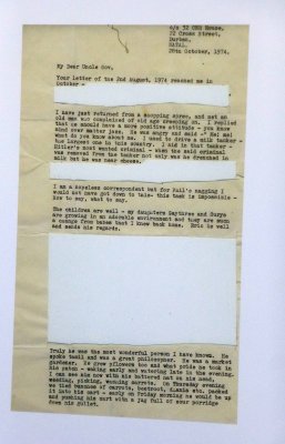 Example of Censored Letter from 1974