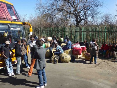 Waiting for Inspection to Cross from Zimbabwe into Zambia