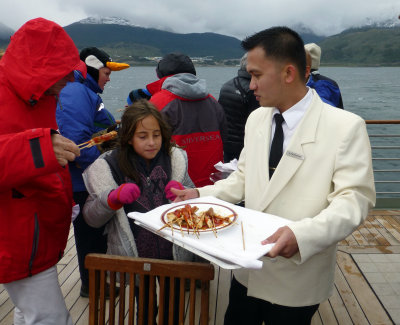 Appetizers on the Aft Deck of the Silver Explorer