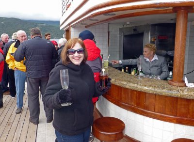 Two-fisted Drinking at the Sail-away Party