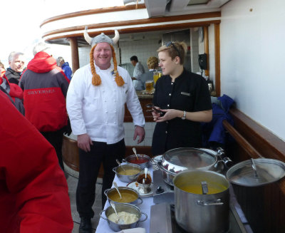 Chef Christian serving Lunch on the Aft Deck