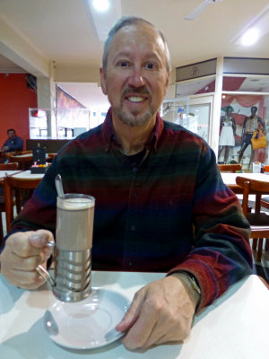 Interesting Hot Chocolate Cup in Ushuaia, Argentina