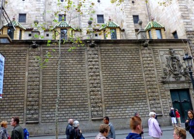Exterior Wall of the Church of Bethlehem on Las Ramblas in Barcelona