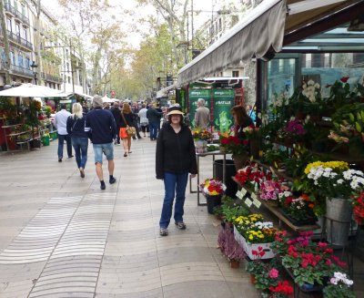 The Flower Market on Las Ramblas in Barcelona