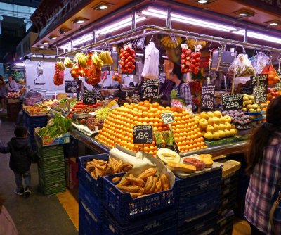 Fruit Stand in Mercat de la Boqueria in Barcelona