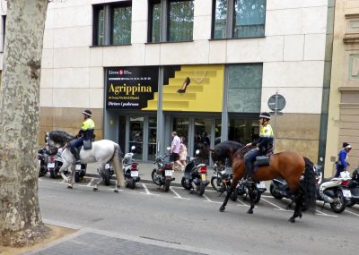 Horse Patrol on Las Ramblas in Barcelona