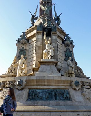 Base of the Columbus Monument in Barcelona
