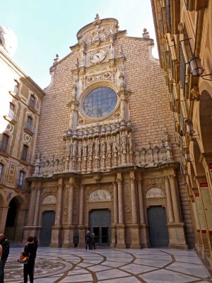 Entrance to the Basilica at Montserrat (rebuilt around 1850)
