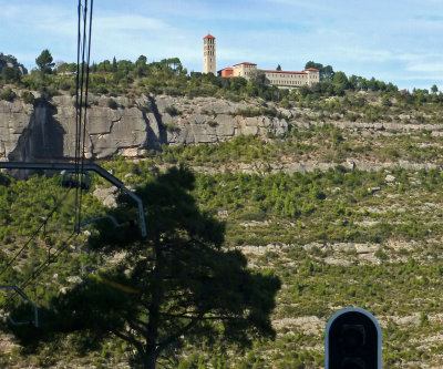 Looking at the Abbey from Montserrat Rack Railway