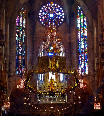 Crown of Thorns Illuminated Canopy in the Palma Cathedral