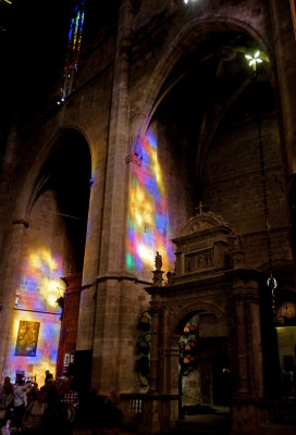 Light from Stained Glass Windows in Palma Cathedral