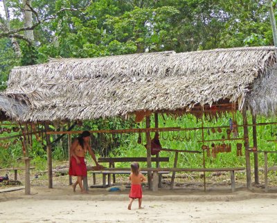 Yagua Indian Woman Arranging Souvenirs