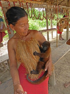 Yagua Woman with Monkey
