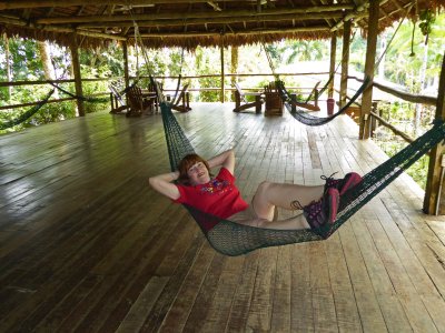 Relaxing in Hammock at Ceiba Tops Lodge