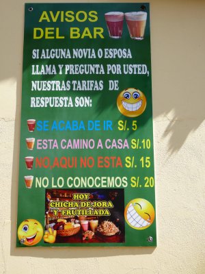 Menu of Excuses to Wives or Girlfriends who Call (Peruvian Humor)