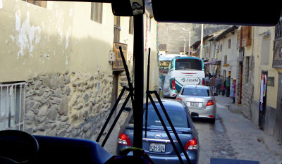 Traffic on the way to Ollanta Train Station