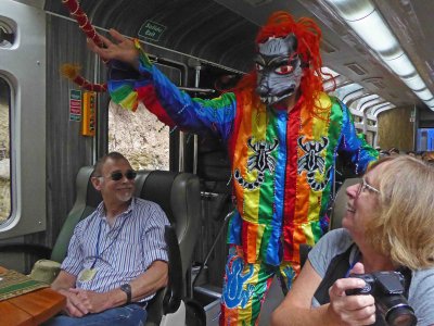 Supay (Incan Devil) joins us on the Train from Machu Picchu