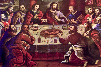 1753 Painting of The Last Supper with Cuy (Guinea Pig)