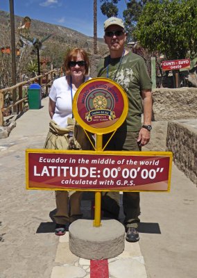 Standing on the Equator in Ecuador
