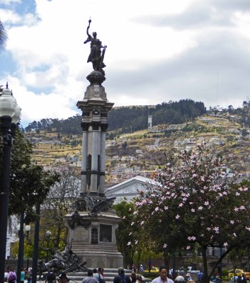 Ecuadorian 'Lady Liberty' in Independence Square, Quito
