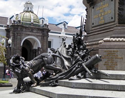 Base of Statue in Independence Square, Quito
