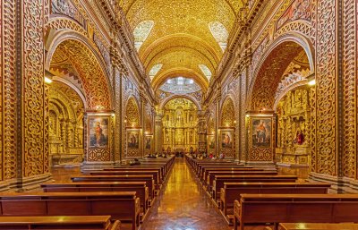 The Church of the Society of Jesus is Quito's most Ornate Church