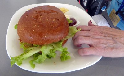 That's a Big Hamburger at Baltra Airport