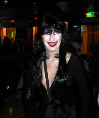 Elvira at the Funky Pirate on Halloween
