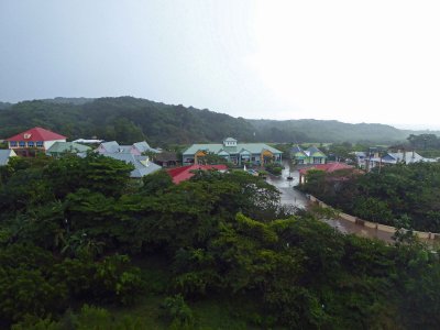 Rainy Arrival in Mahogany Bay, Isla Roatan, Honduras