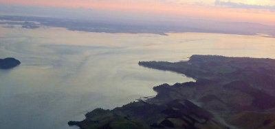 Flying into New Zealand at Dawn