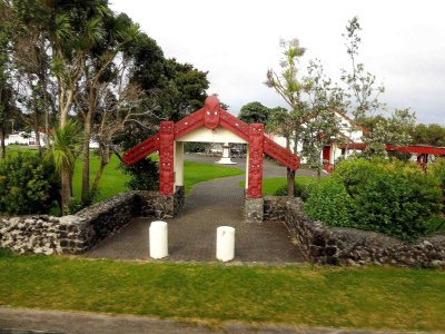 Gate to Maori (indigenous people) Meeting Place (Marae)
