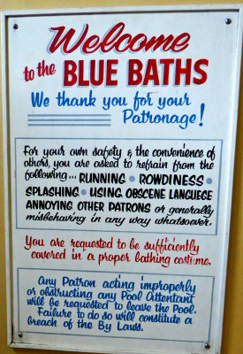Rules for The Blue Baths (circa 1933)