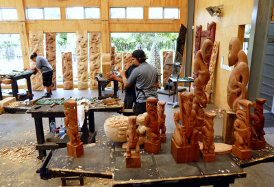 Students learn traditional Maori Wood Carving skill at NZ National Wood Carving School