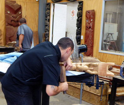 Student at NZ National Wood Carving School